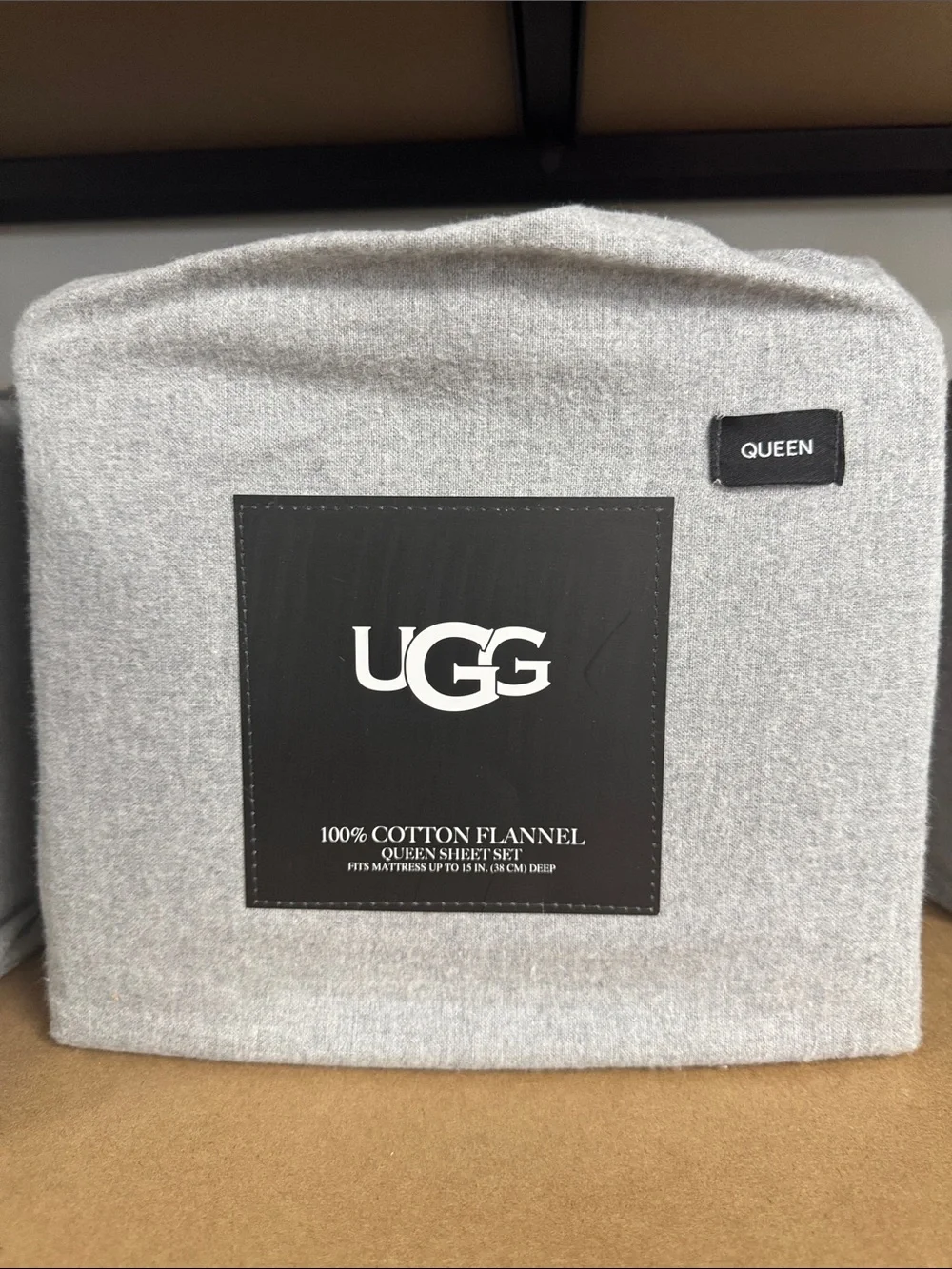 UGG Queen Flannel Sheet Set in Light Gray
